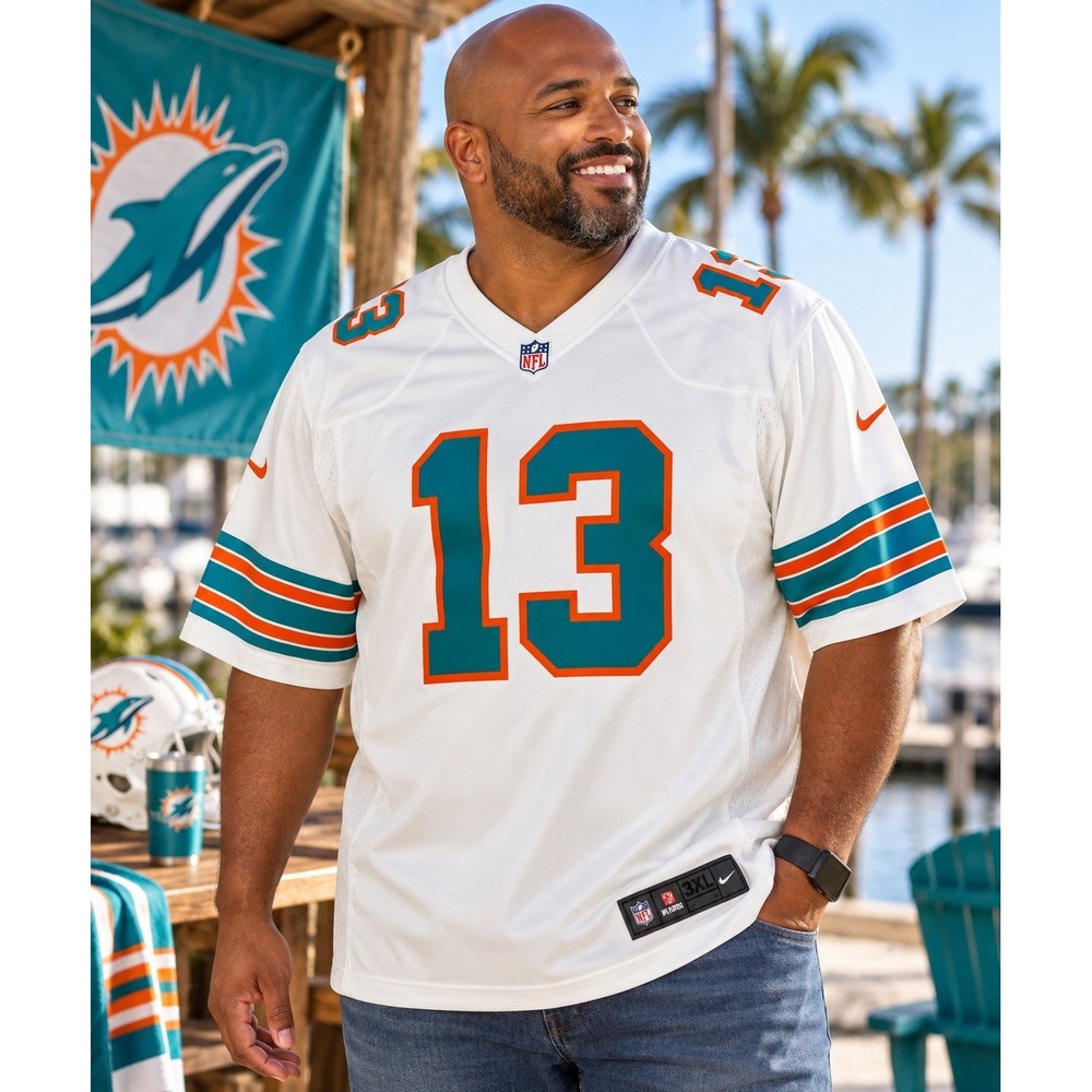 Nike Dan Marino Miami Dolphins #13 On Field Jersey White Men's 3XL NFL